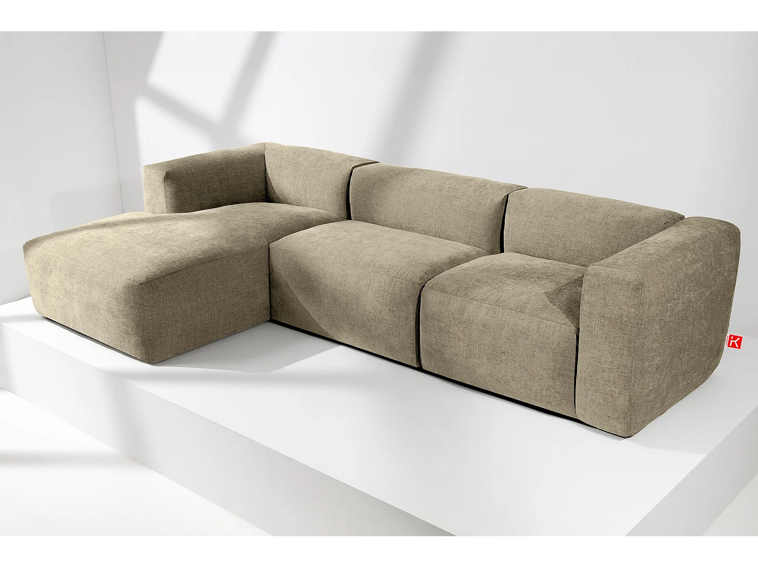 Ecksofa Links mit extrem weicher und bequemer Sitz - gelb - BUFFO