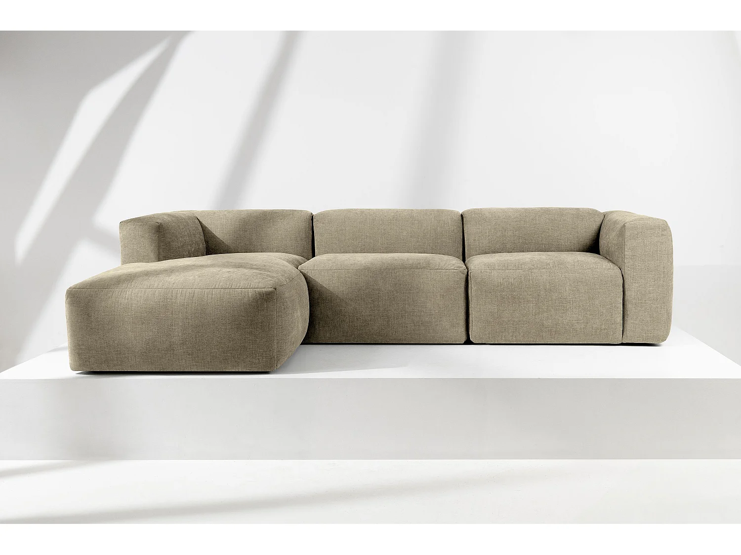 Ecksofa Links mit extrem weicher und bequemer Sitz - gelb - BUFFO