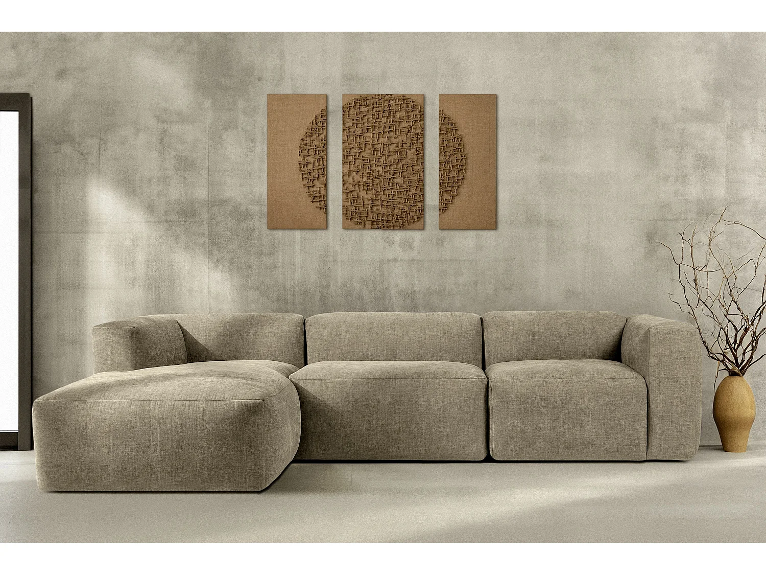 Ecksofa Links mit extrem weicher und bequemer Sitz - gelb - BUFFO