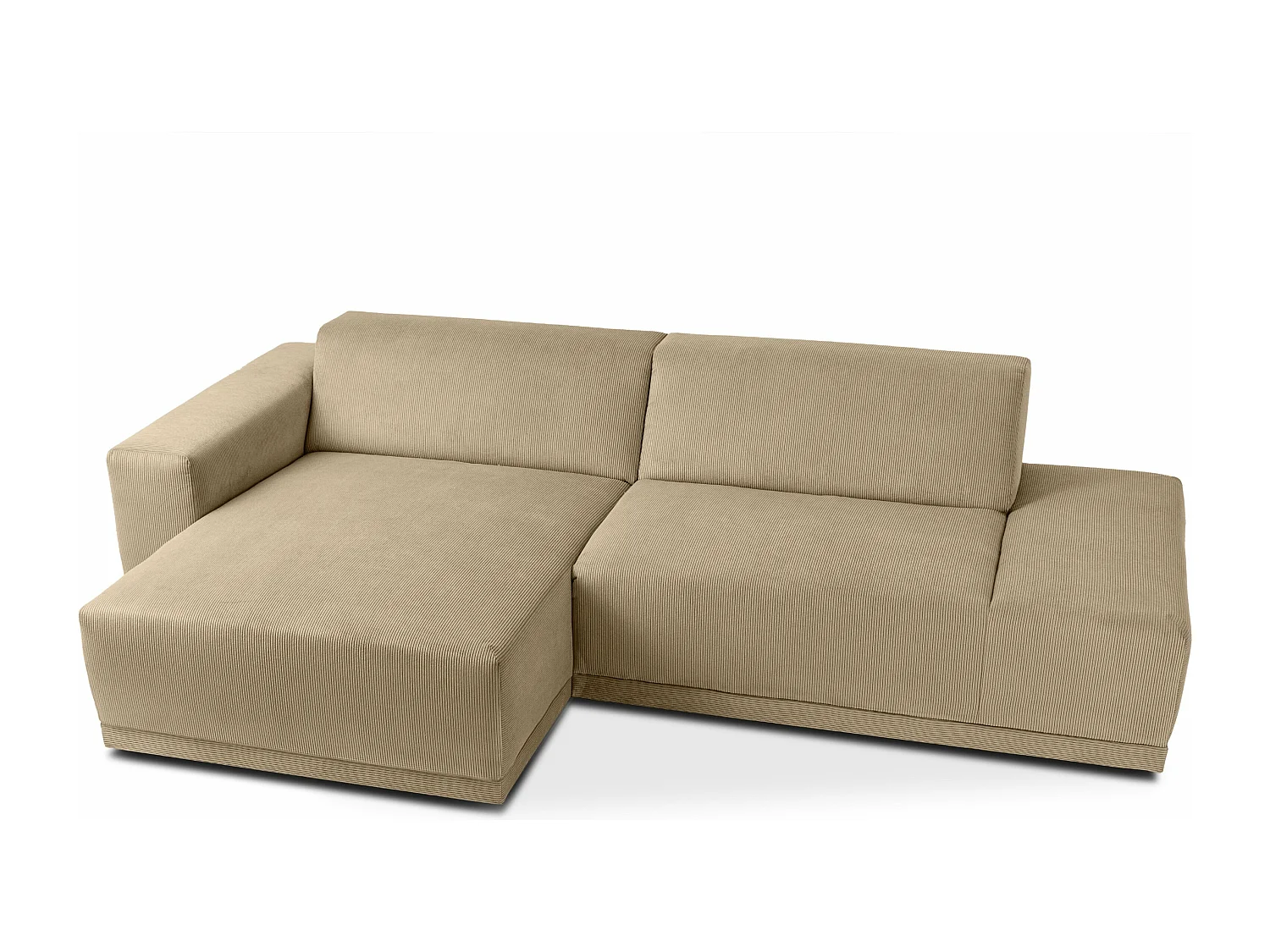 Ecksofa Links in moderner Optik mit hochwertigem Kaltschaum  - beige - MUDI