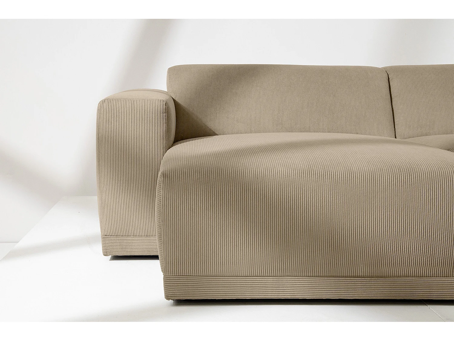 Ecksofa Links in moderner Optik mit hochwertigem Kaltschaum  - beige - MUDI