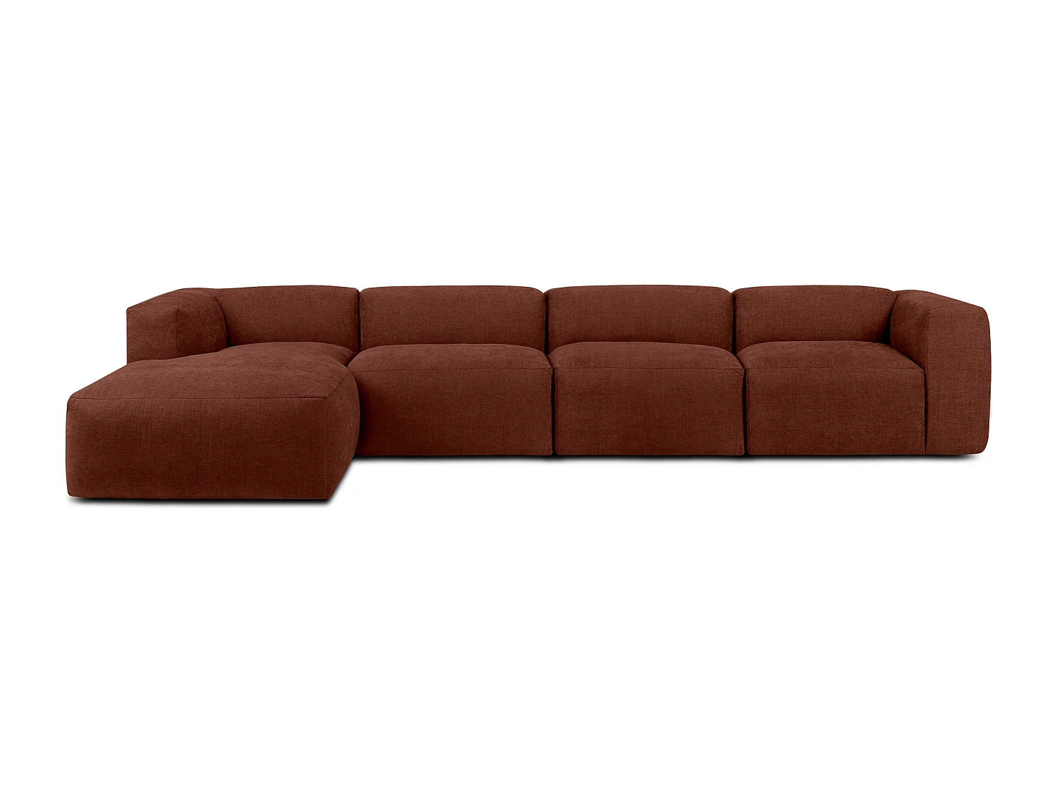 Ecksofa Links 6-Sitzer mit extrem weicher und bequemer Sitz - orange - BUFFO