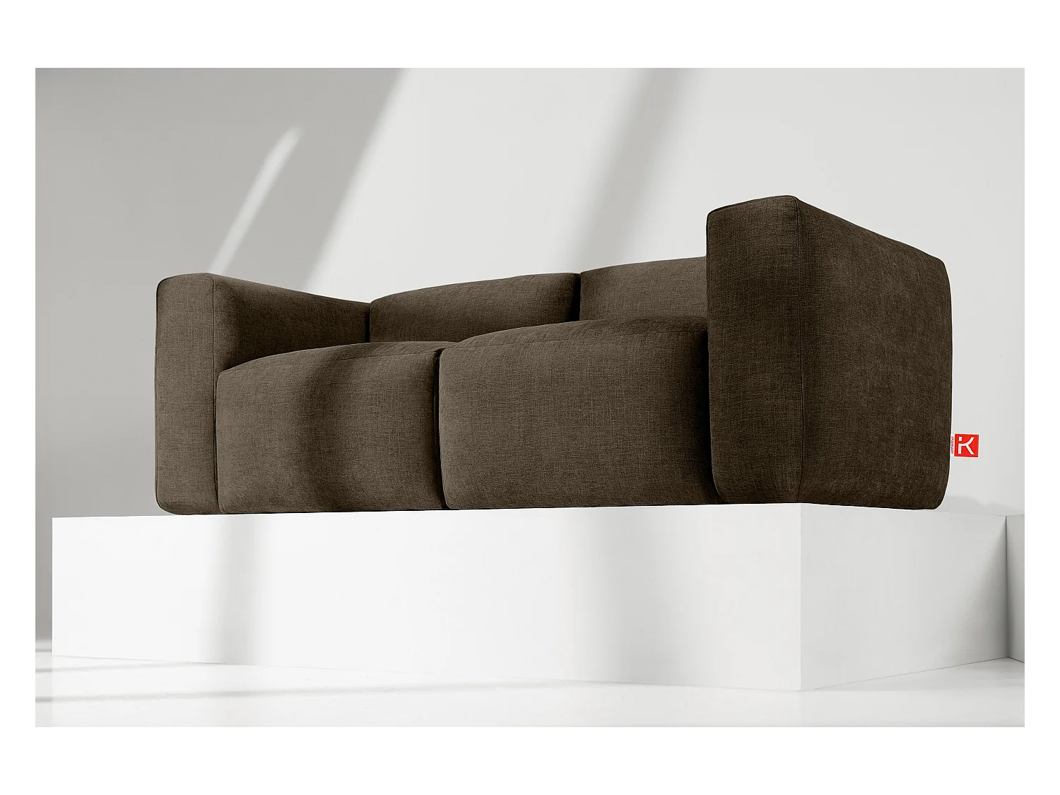 Canapé 2 places avec assise extrêmement moelleuse et confortable - marron - BUFFO