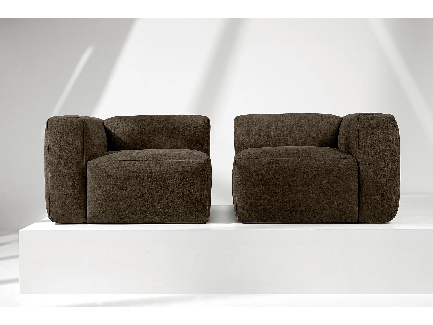 Sofa 2 Sitzer mit extrem weicher und bequemer Sitz - braun - BUFFO