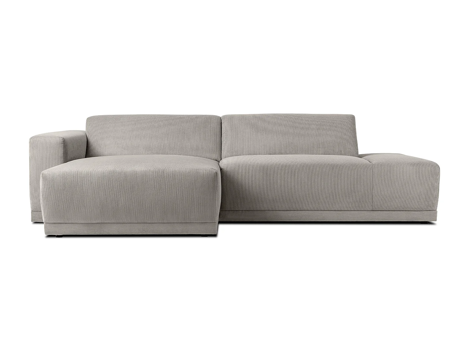 Ecksofa Links in moderner Optik mit hochwertigem Kaltschaum  - hellgrau - MUDI