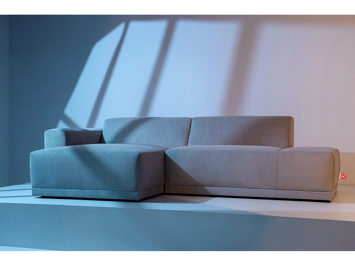 Ecksofa Links in moderner Optik mit hochwertigem Kaltschaum  - hellgrau - MUDI