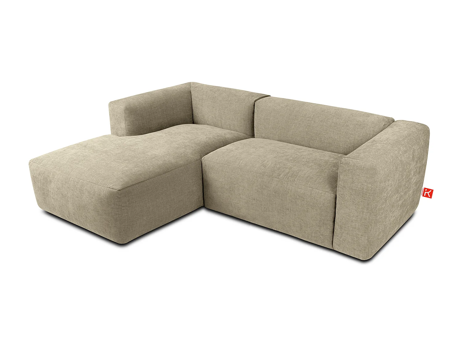 Canapé d'angle gauche 3/4 places avec assise extrêmement moelleuse et confortable - jaune - BUFFO