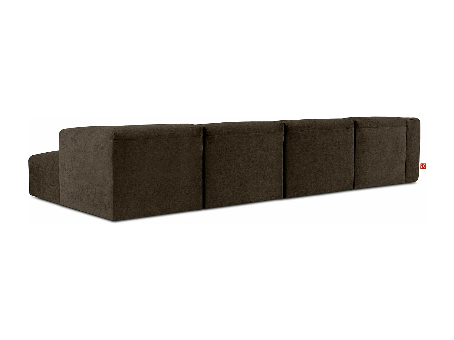 Ecksofa Rechts 6-Sitzer mit extrem weicher und bequemer Sitz - braun - BUFFO