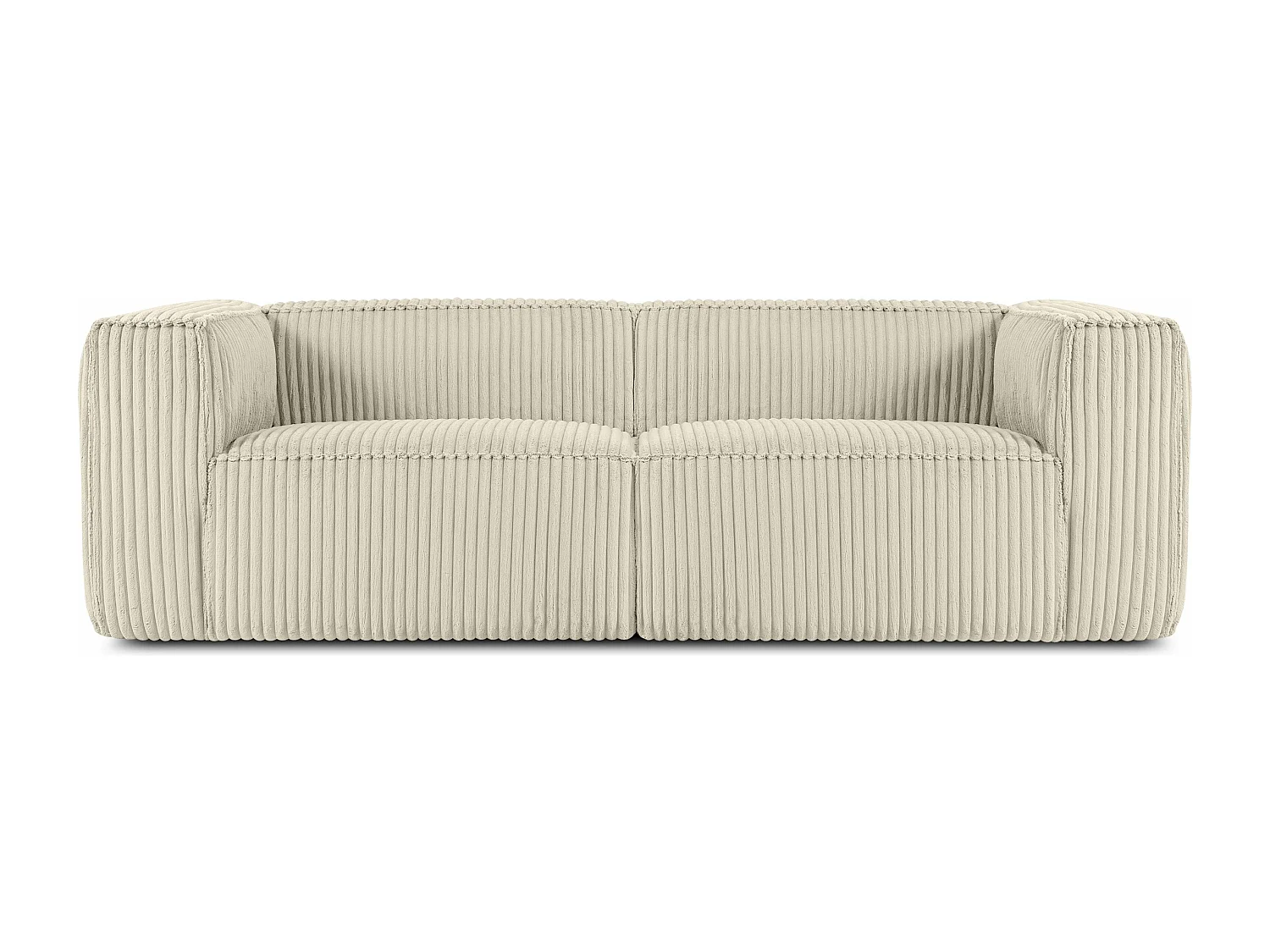 Modernes Sofa 3 Sitzer aus breitem Cordstoff - cremefarben - FEROX