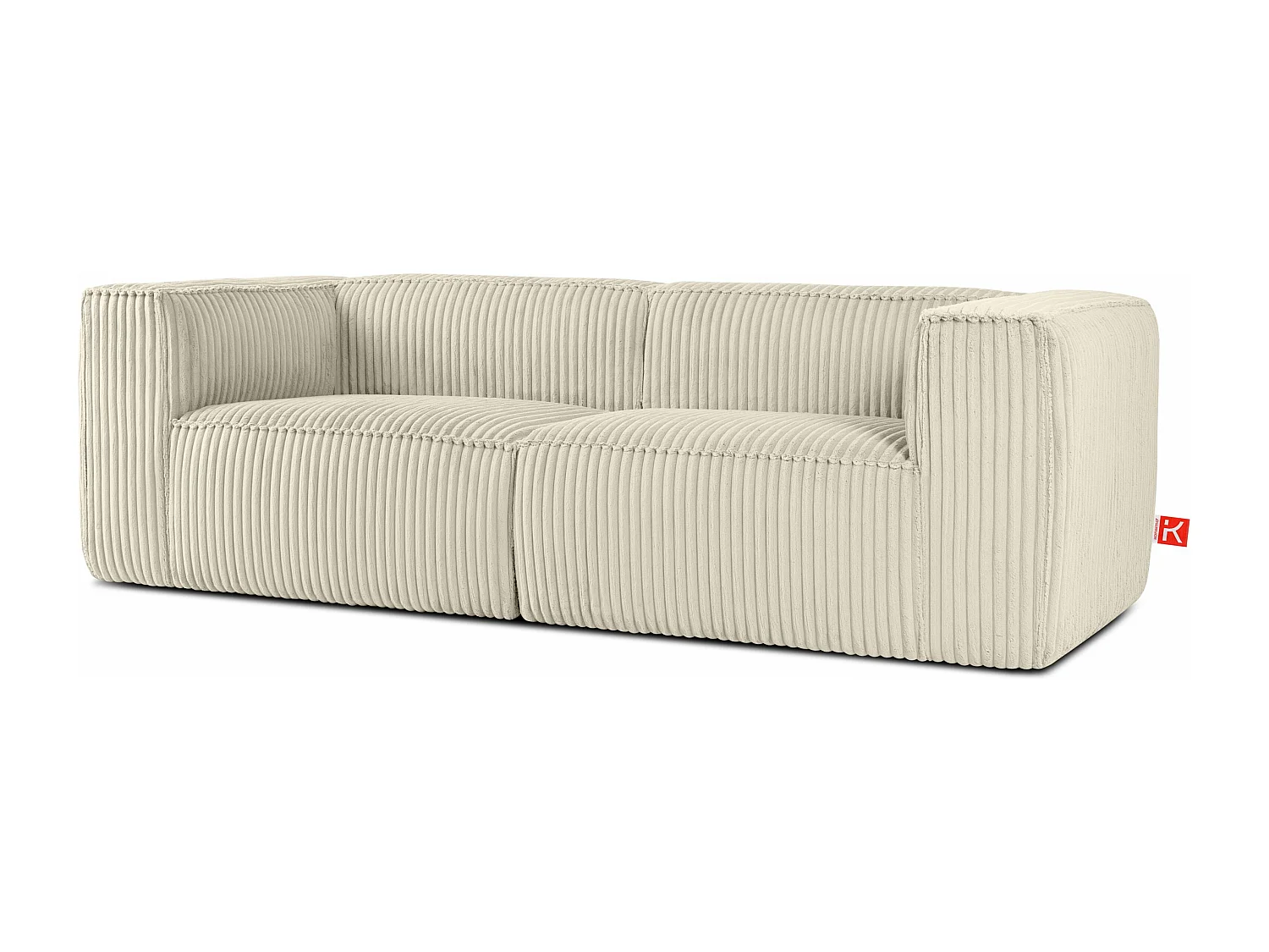 Modernes Sofa 3 Sitzer aus breitem Cordstoff - cremefarben - FEROX