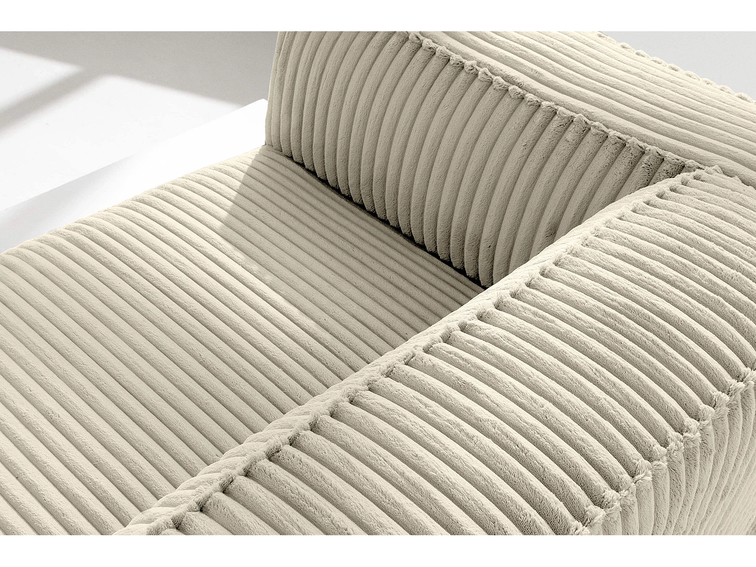 Modernes Sofa 3 Sitzer aus breitem Cordstoff - cremefarben - FEROX