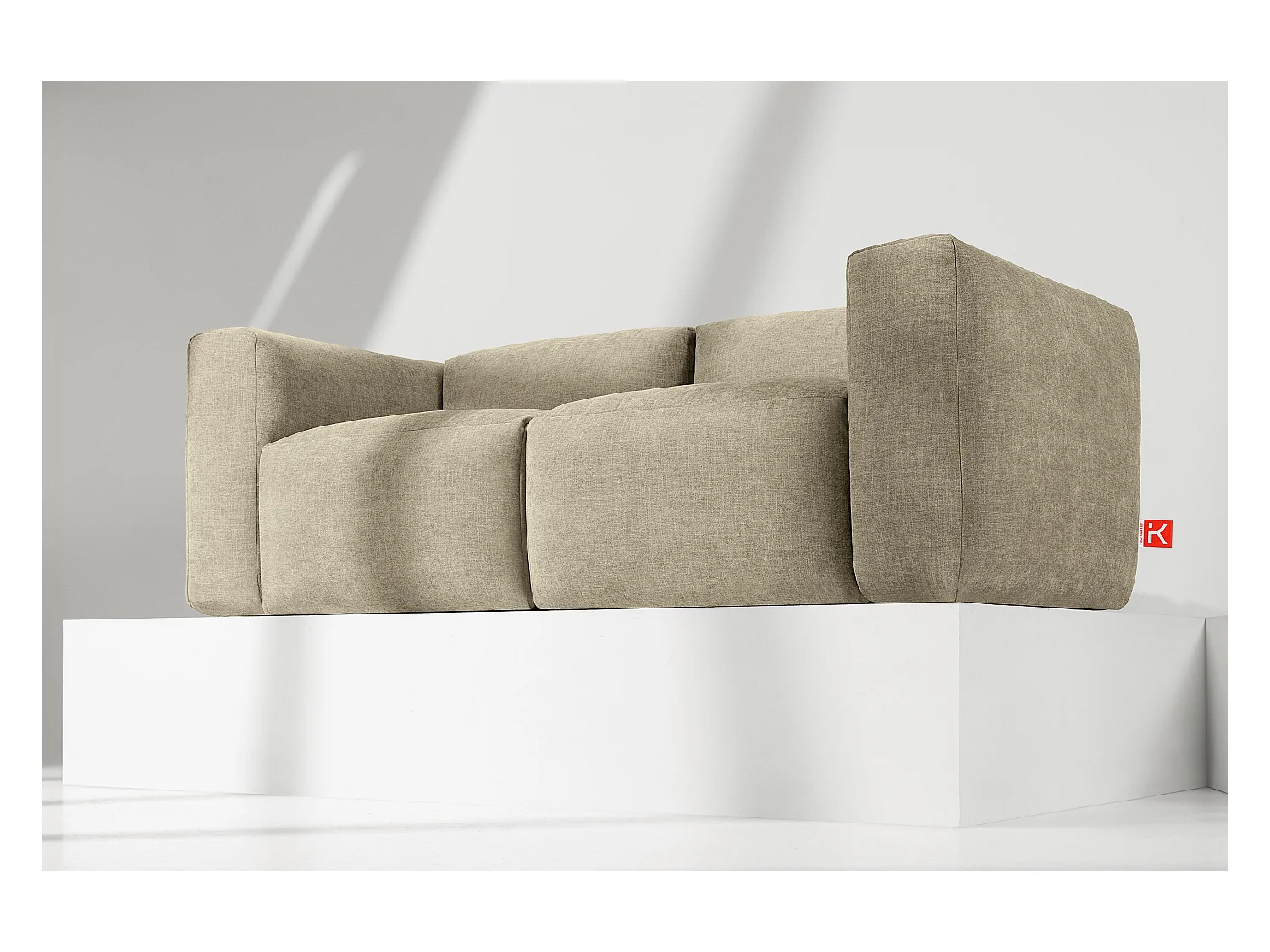 Canapé 2 places avec assise extrêmement moelleuse et confortable - jaune - BUFFO