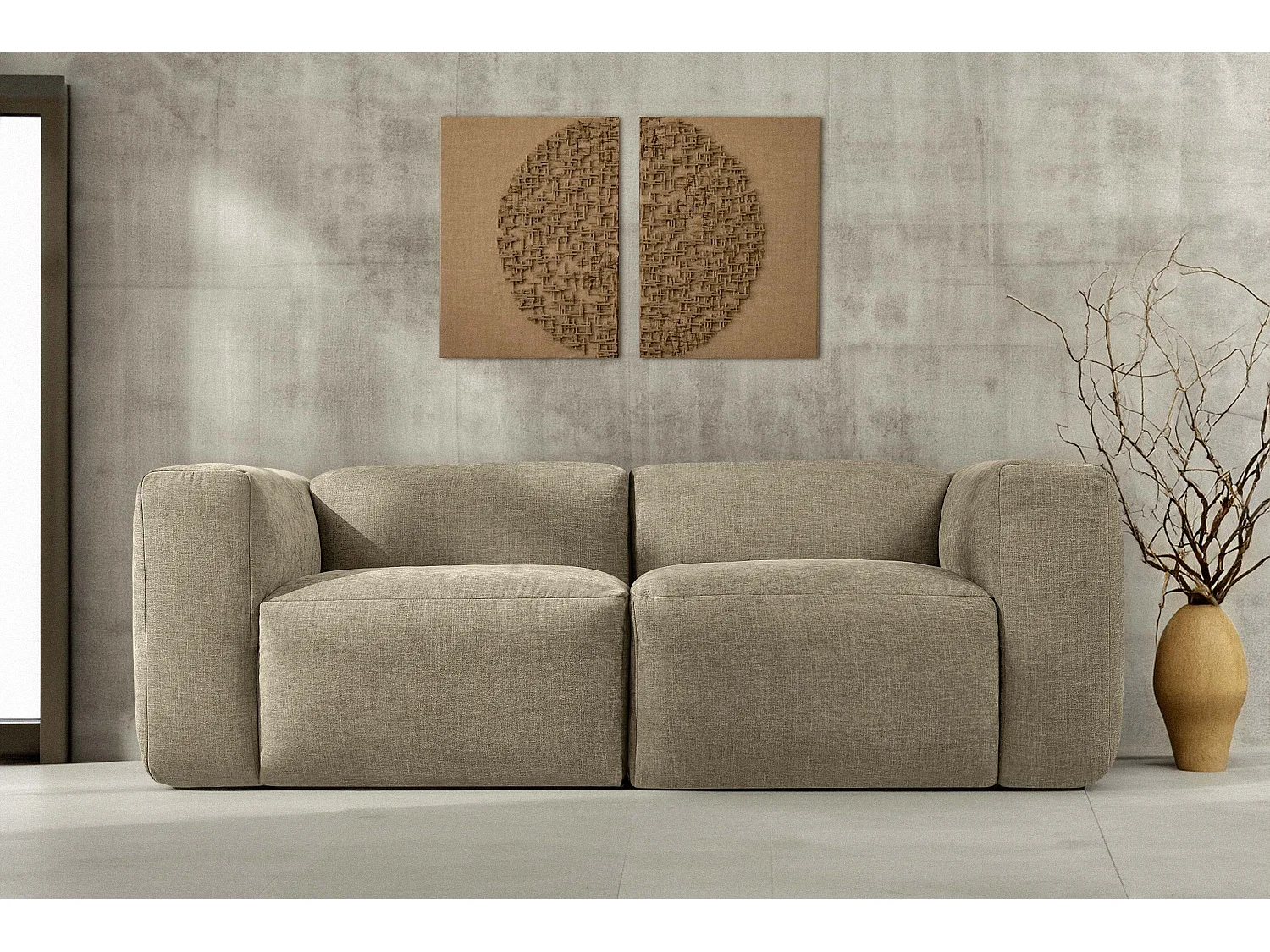 Sofa 2 Sitzer mit extrem weicher und bequemer Sitz - gelb - BUFFO