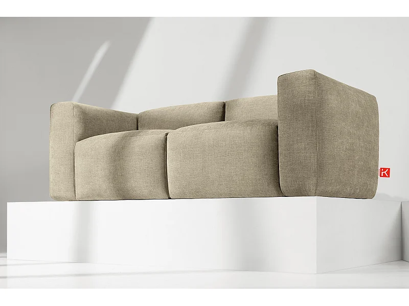 Canapé 2 places avec assise extrêmement moelleuse et confortable - jaune - BUFFO