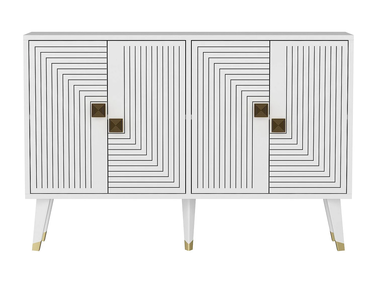 Aparador Ahart Blanco dorado120x30x80 cm