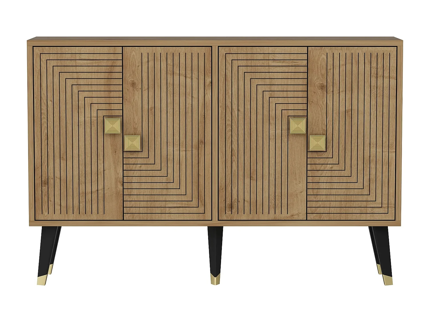 Aparador Ahart color roble Zafiro dorado120x30x80 cm