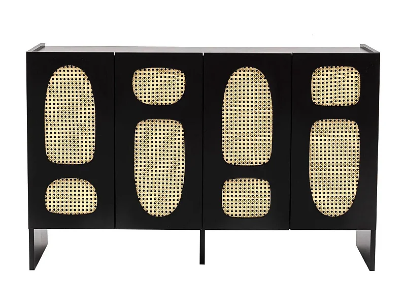 Aparador – 120 cm x 80 cm x 40 cm – Preto – Aglomerado revestido a melamina