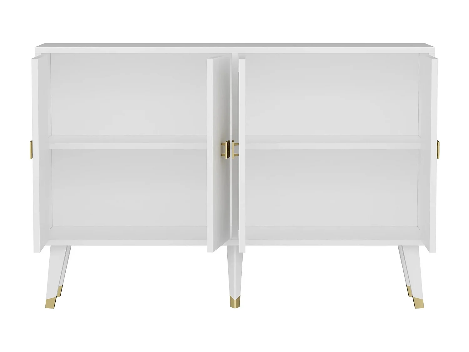 Buffet design Buron L120cm Blanc et Or