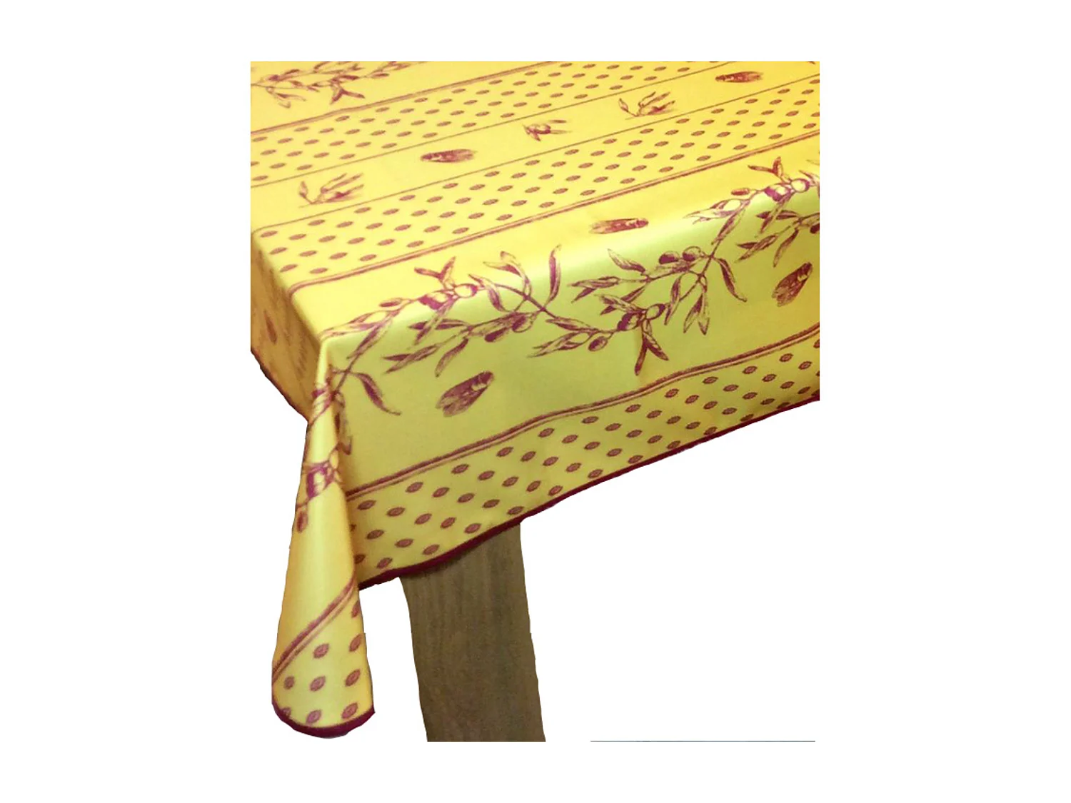 Nappe Rectangle Provençale Anti-Tâches - Cigale Olive Jaune Rouge