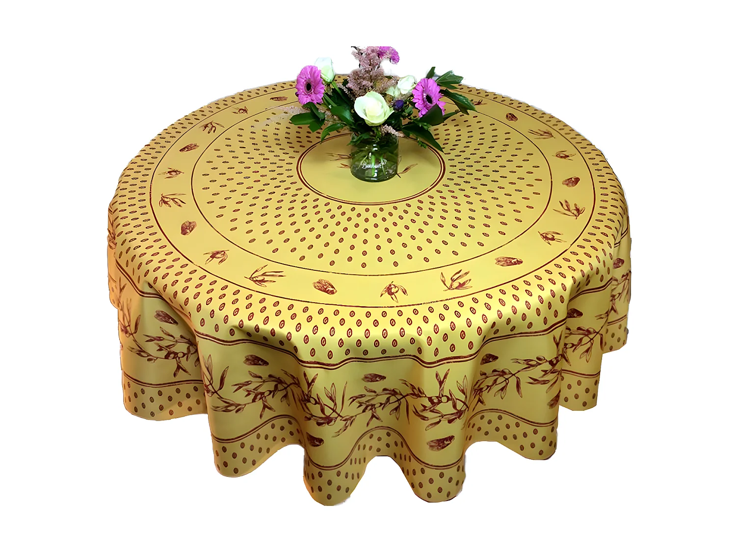 Nappe Rectangle Provençale Anti-Tâches - Cigale Olive Jaune Rouge