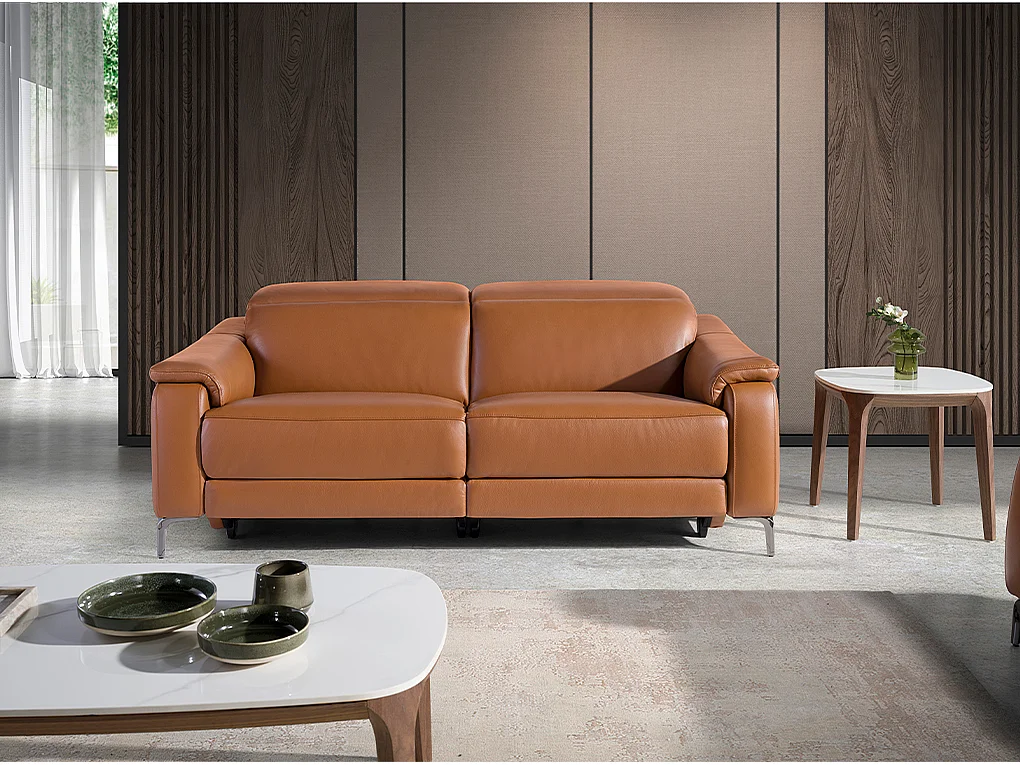 3-Sitzer-Relaxsofa aus braunem Leder 6181 ANGEL CERDA