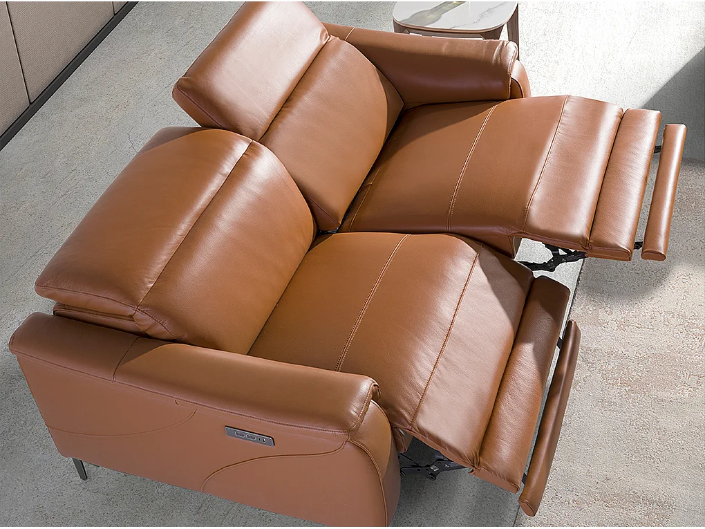 3-Sitzer-Relaxsofa aus braunem Leder 6181 ANGEL CERDA