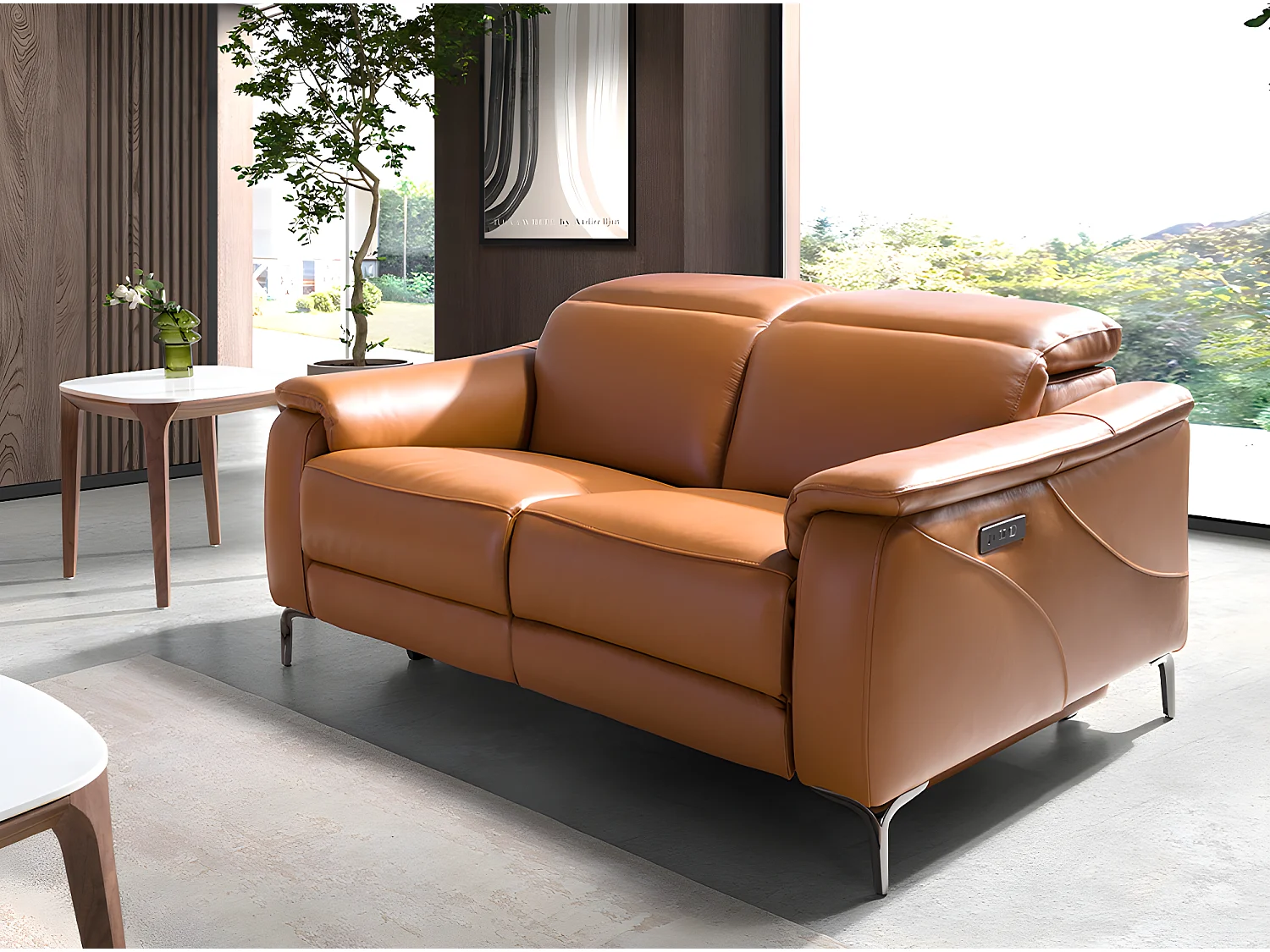 2-zits relaxsofa in bruin leer 6180 ANGEL CERDA