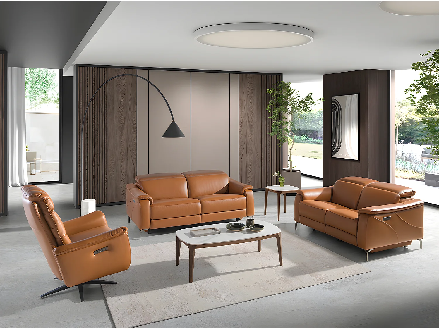 2-zits relaxsofa in bruin leer 6180 ANGEL CERDA