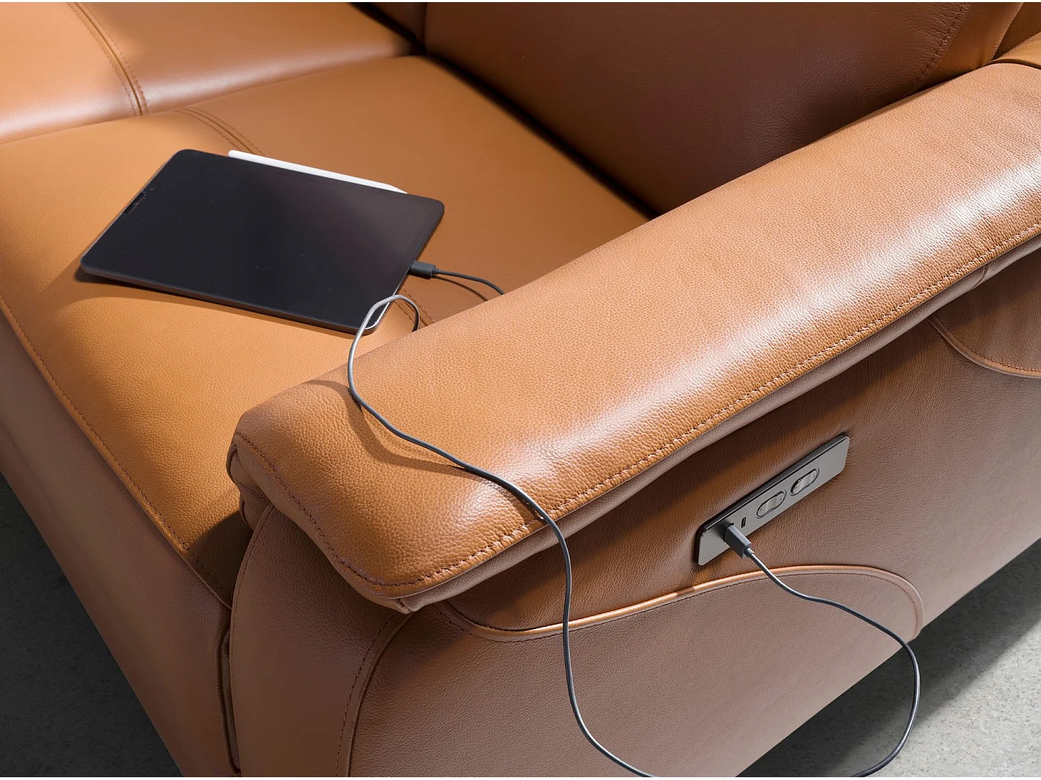 Canapé relax 2 places en cuir marron 6180 ANGEL CERDA