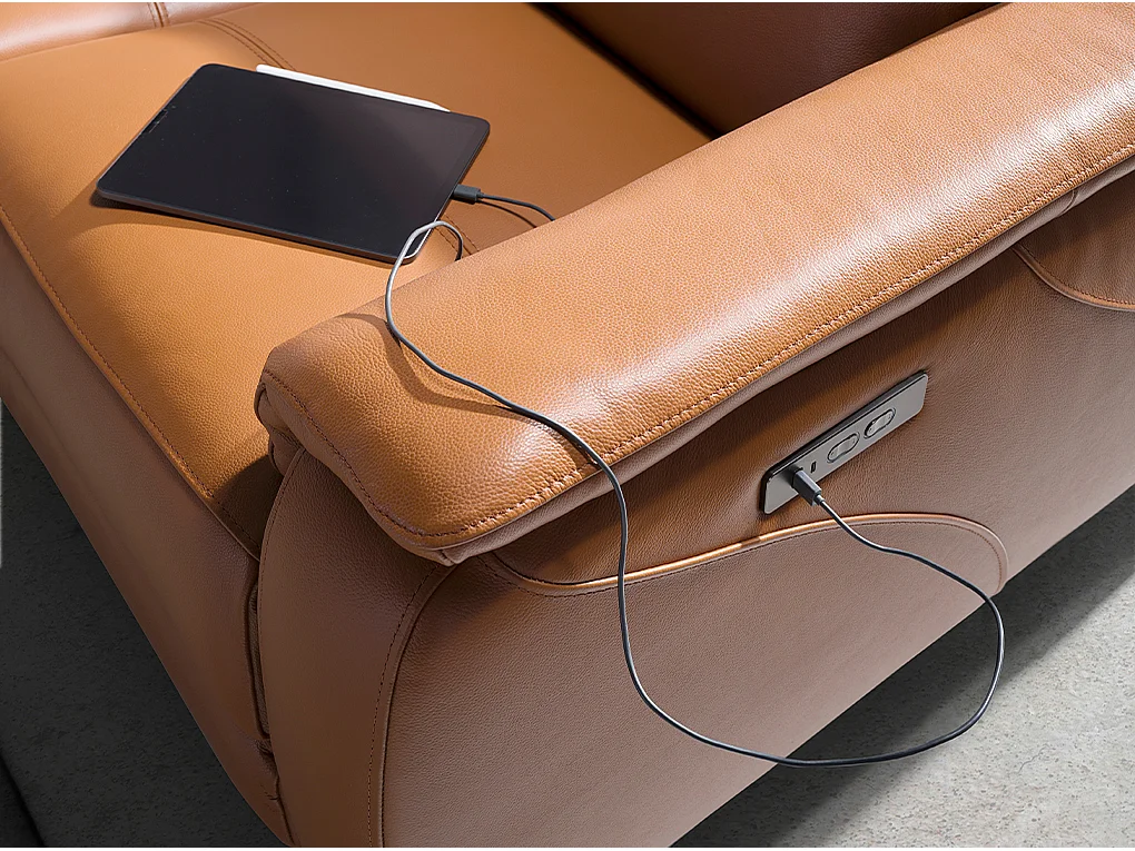 Canapé relax 2 places en cuir marron 6180 ANGEL CERDA