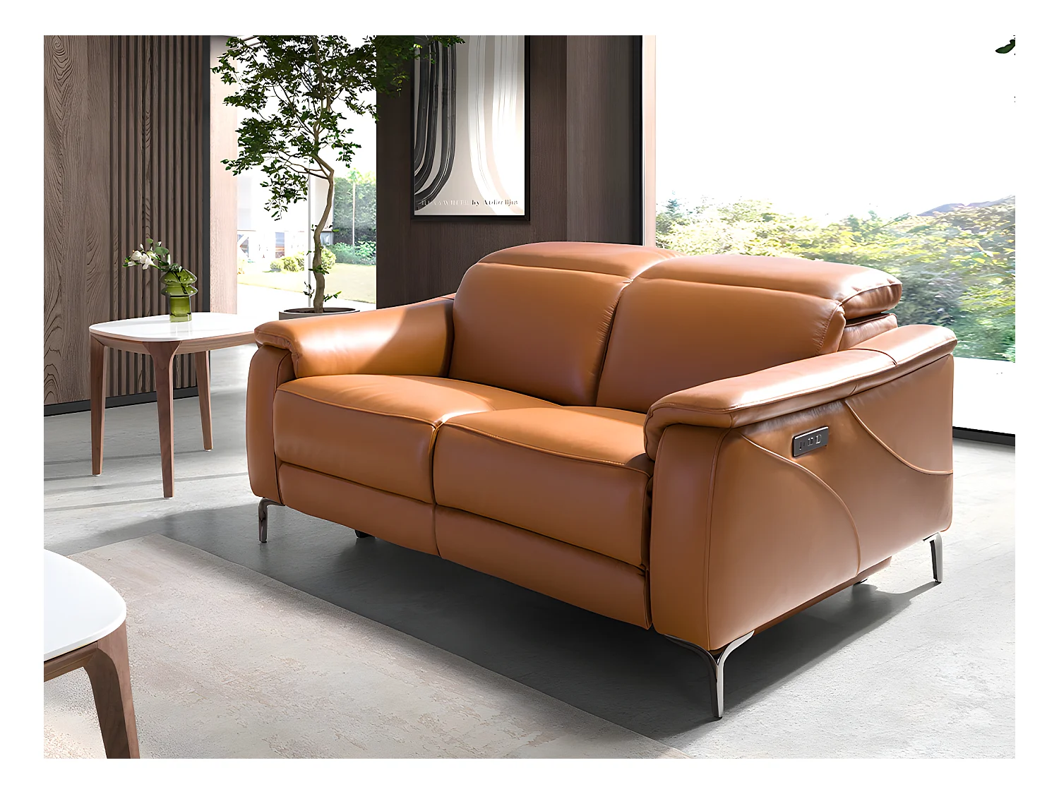 2-zits relaxsofa in bruin leer 6180 ANGEL CERDA