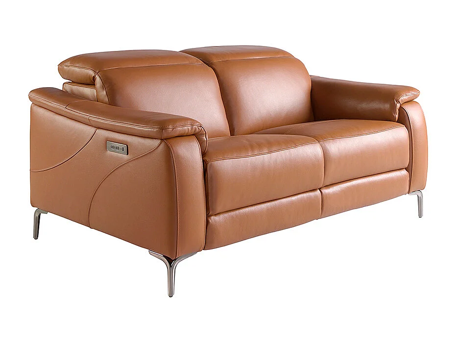 Canapé relax 2 places en cuir marron 6180 ANGEL CERDA