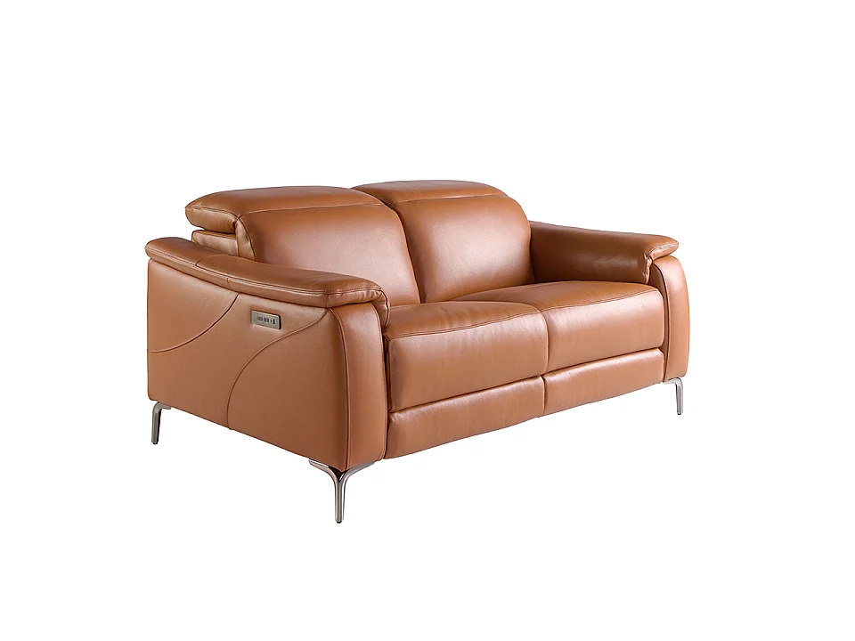 2-Sitzer-Relaxsofa aus braunem Leder 6180 ANGEL CERDA