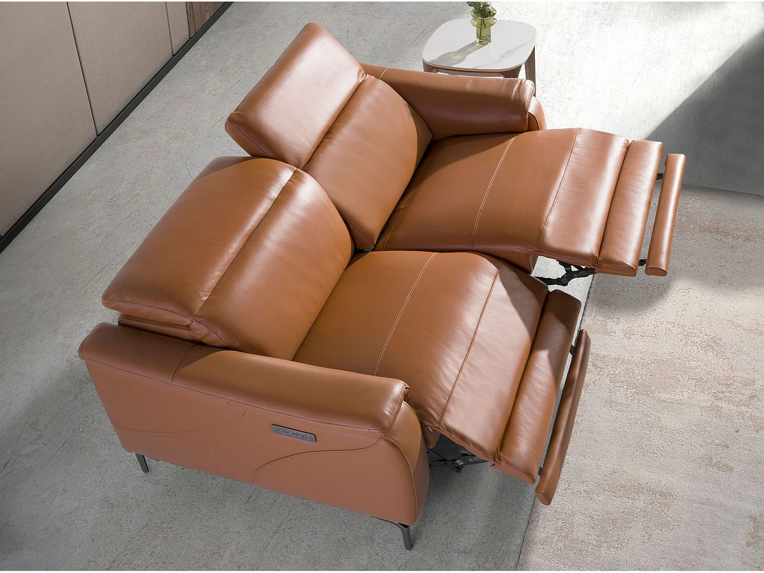 2-Sitzer-Relaxsofa aus braunem Leder 6180 ANGEL CERDA