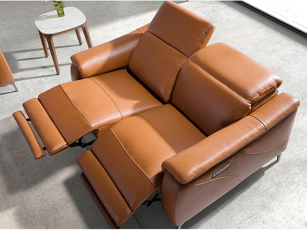 2-Sitzer-Relaxsofa aus braunem Leder 6180 ANGEL CERDA