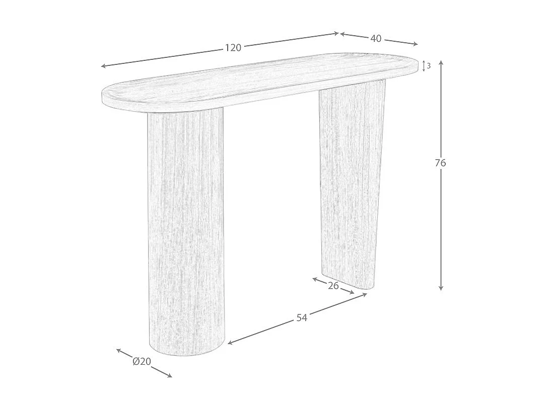 Console ovale en noyer demi-point 3249 ANGEL CERDA