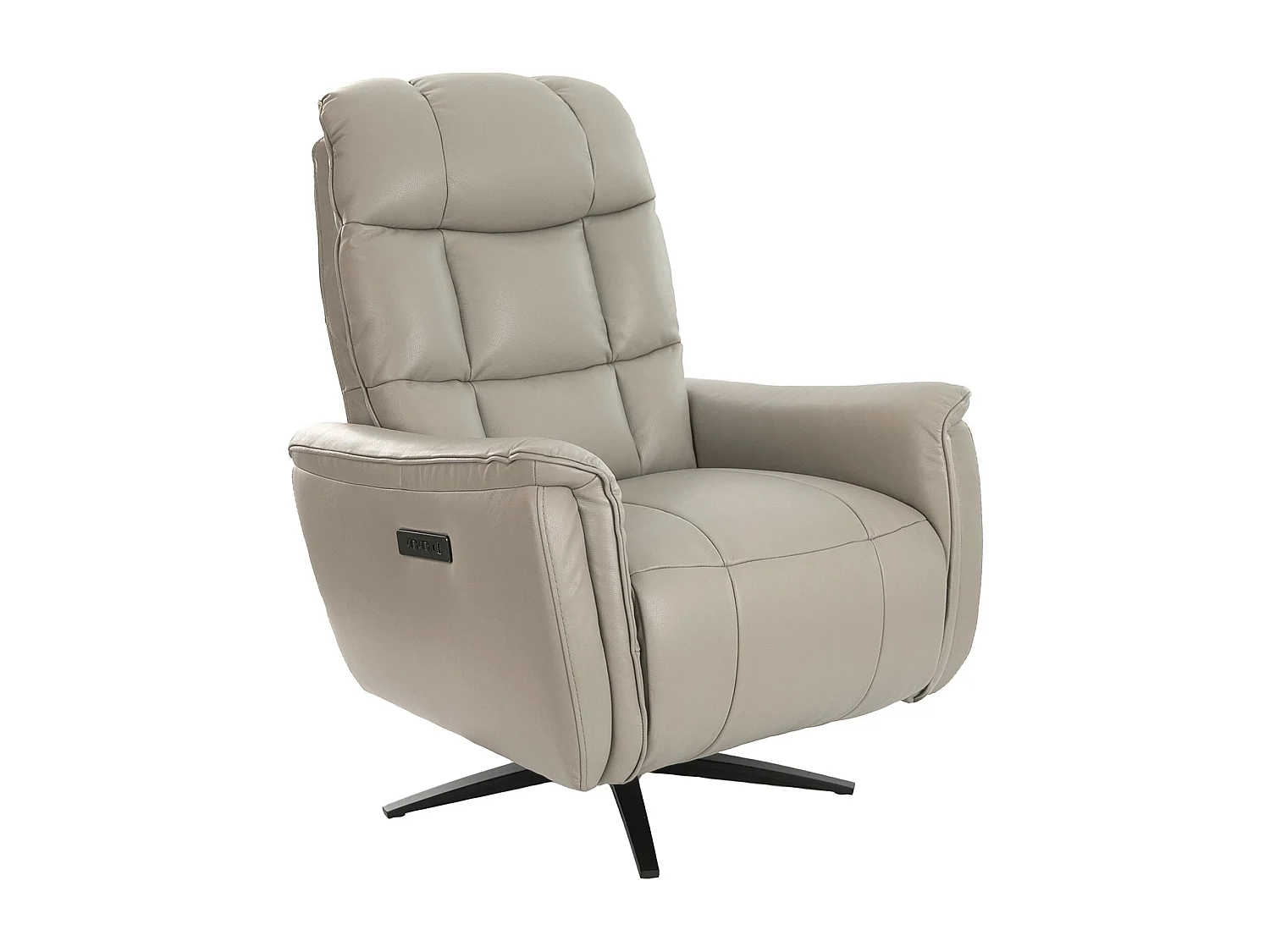 Fauteuil pivotant en cuir gris 5114 ANGEL CERDA