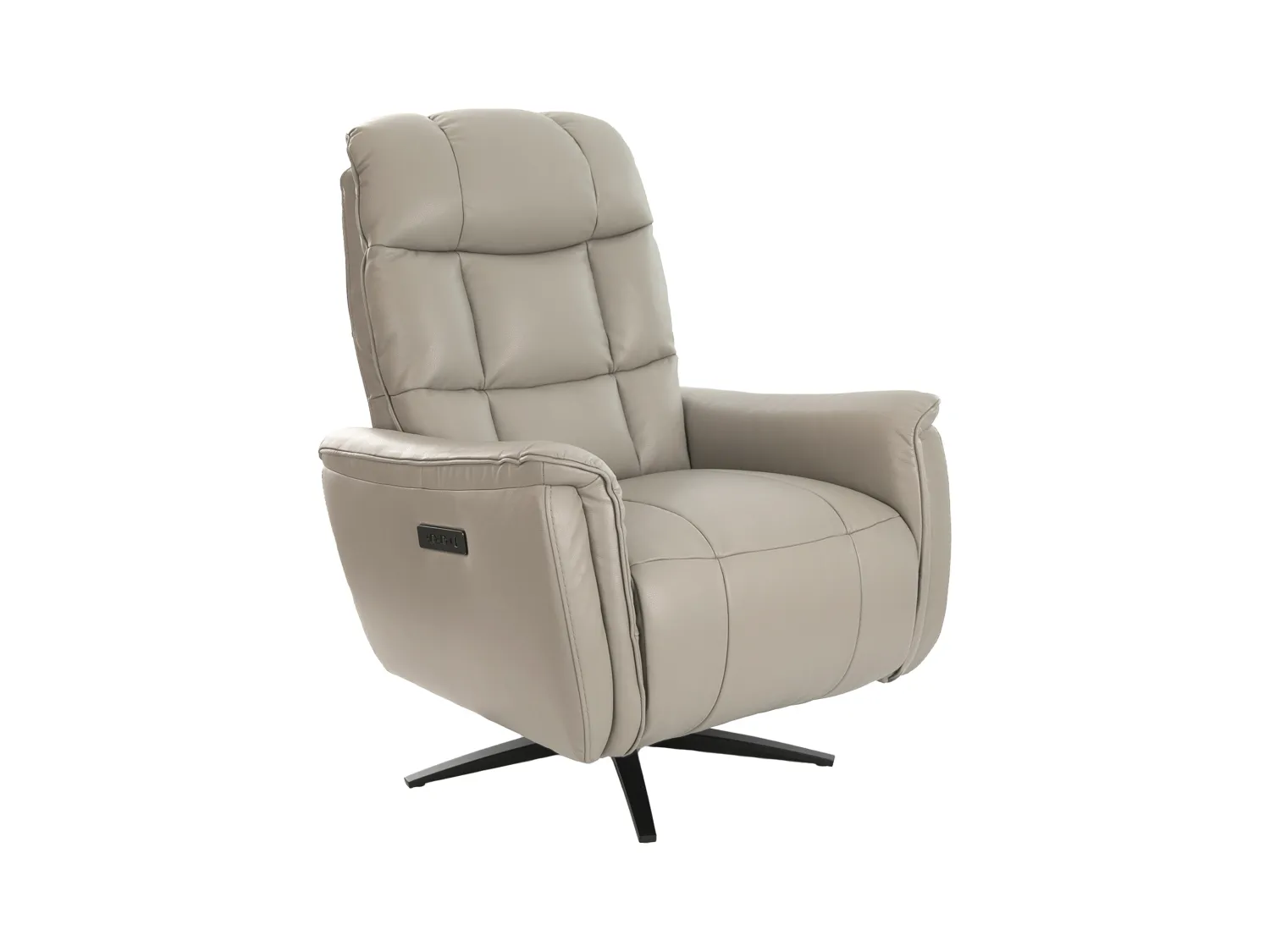 Fauteuil pivotant en cuir gris 5114 ANGEL CERDA
