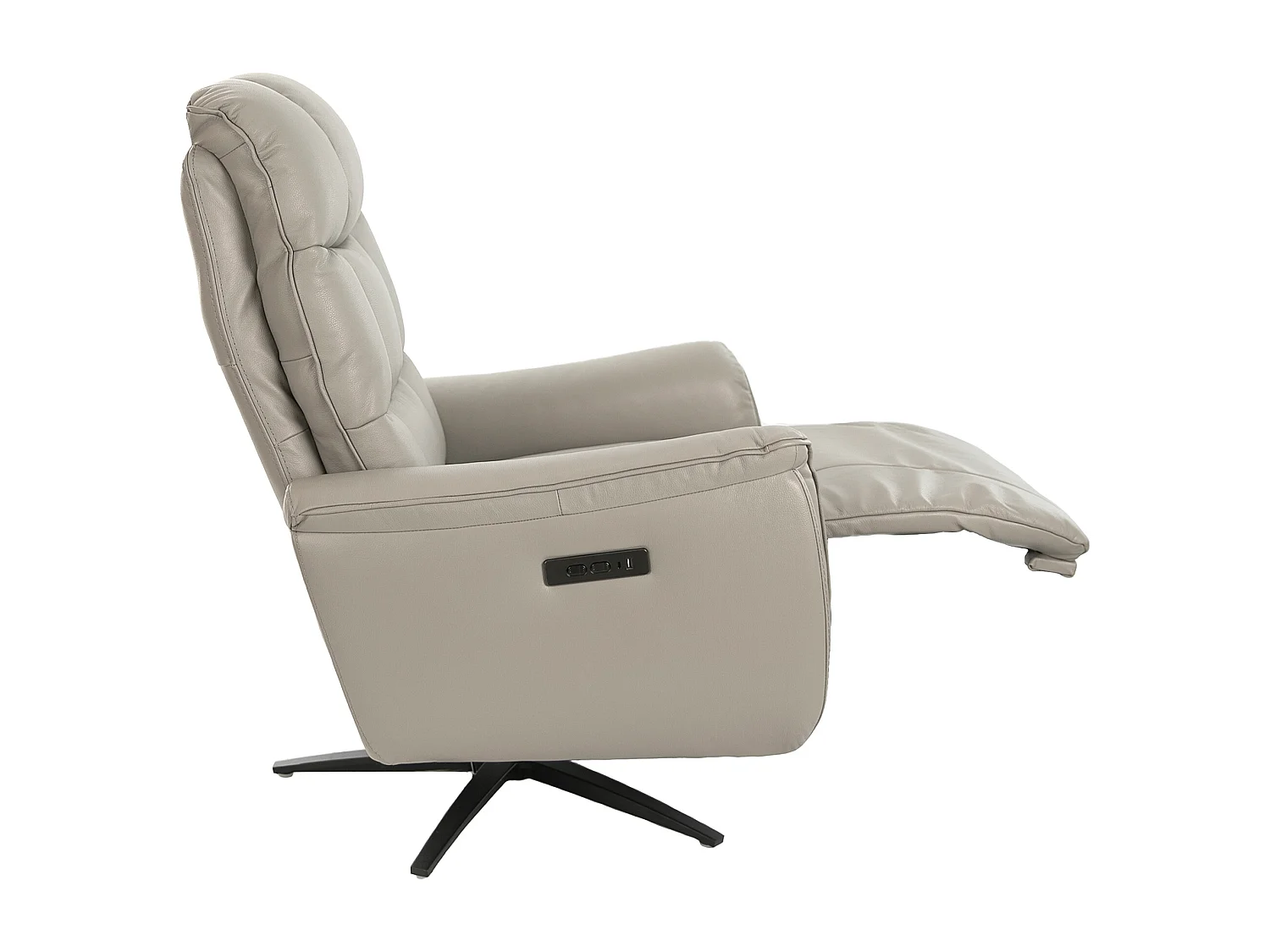 Fauteuil pivotant en cuir gris 5114 ANGEL CERDA