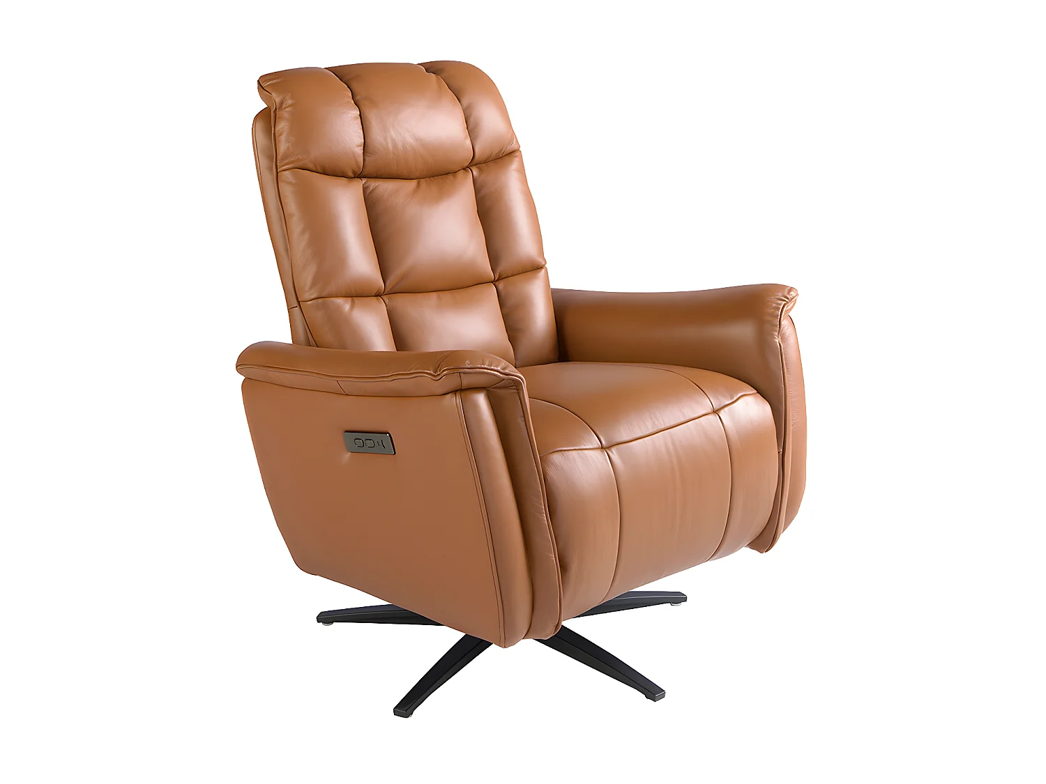 Drehsessel aus braunem Leder  5117 ANGEL CERDA