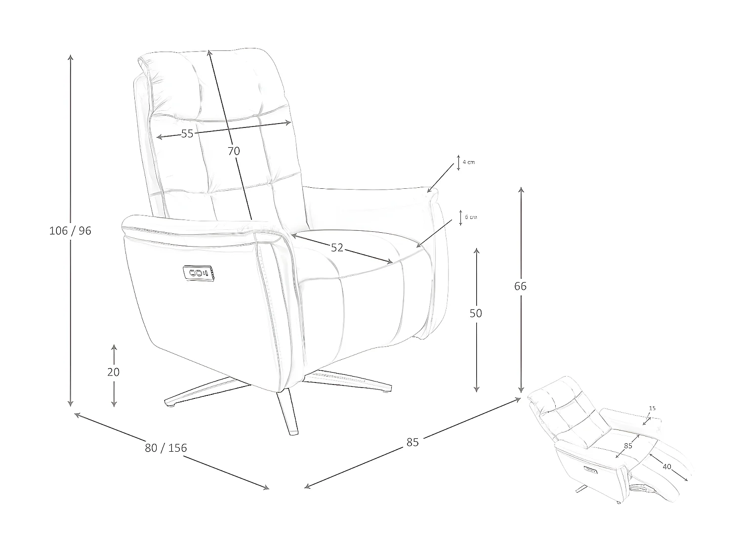 Drehsessel aus braunem Leder  5117 ANGEL CERDA