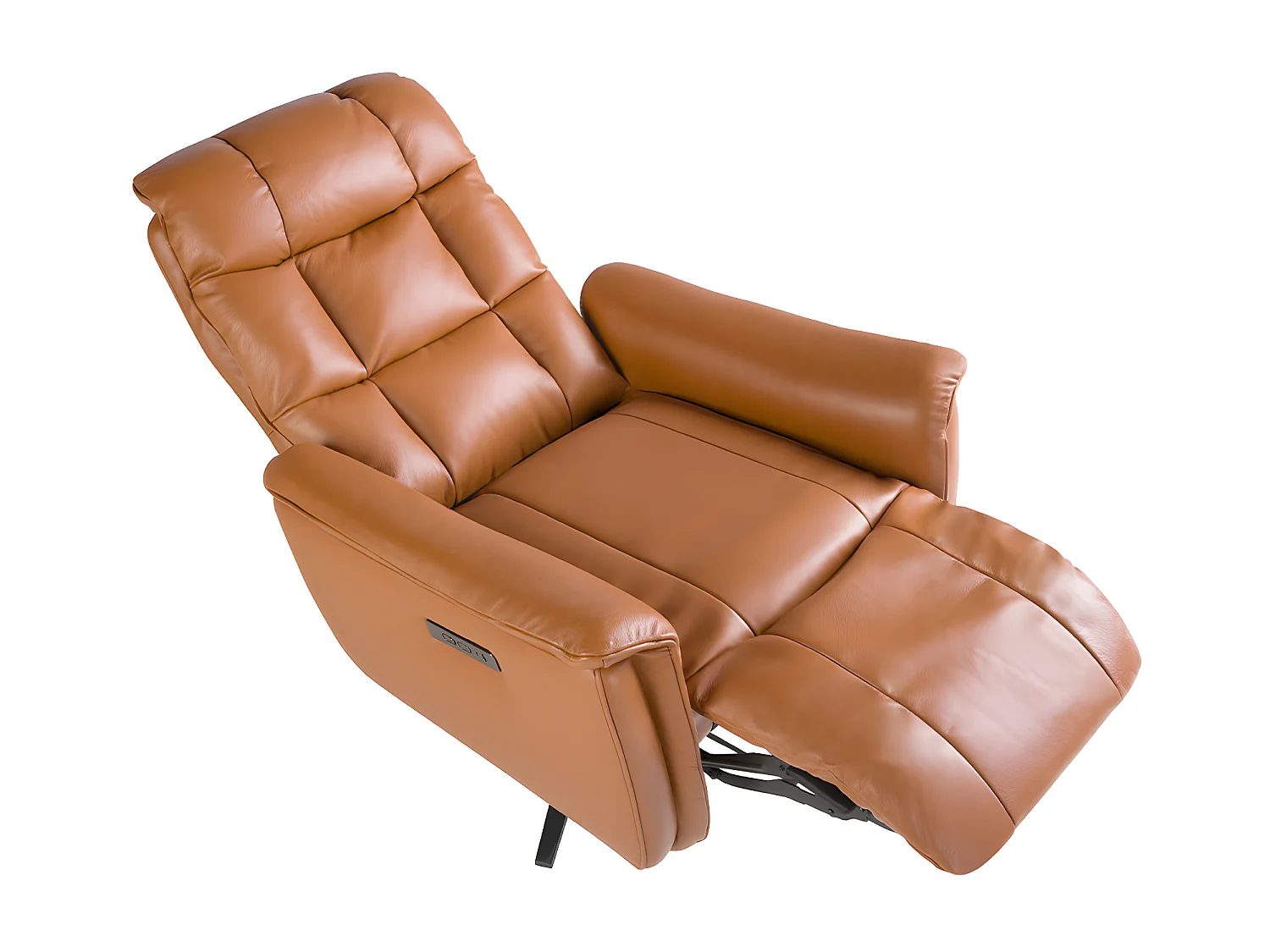 Drehsessel aus braunem Leder  5117 ANGEL CERDA