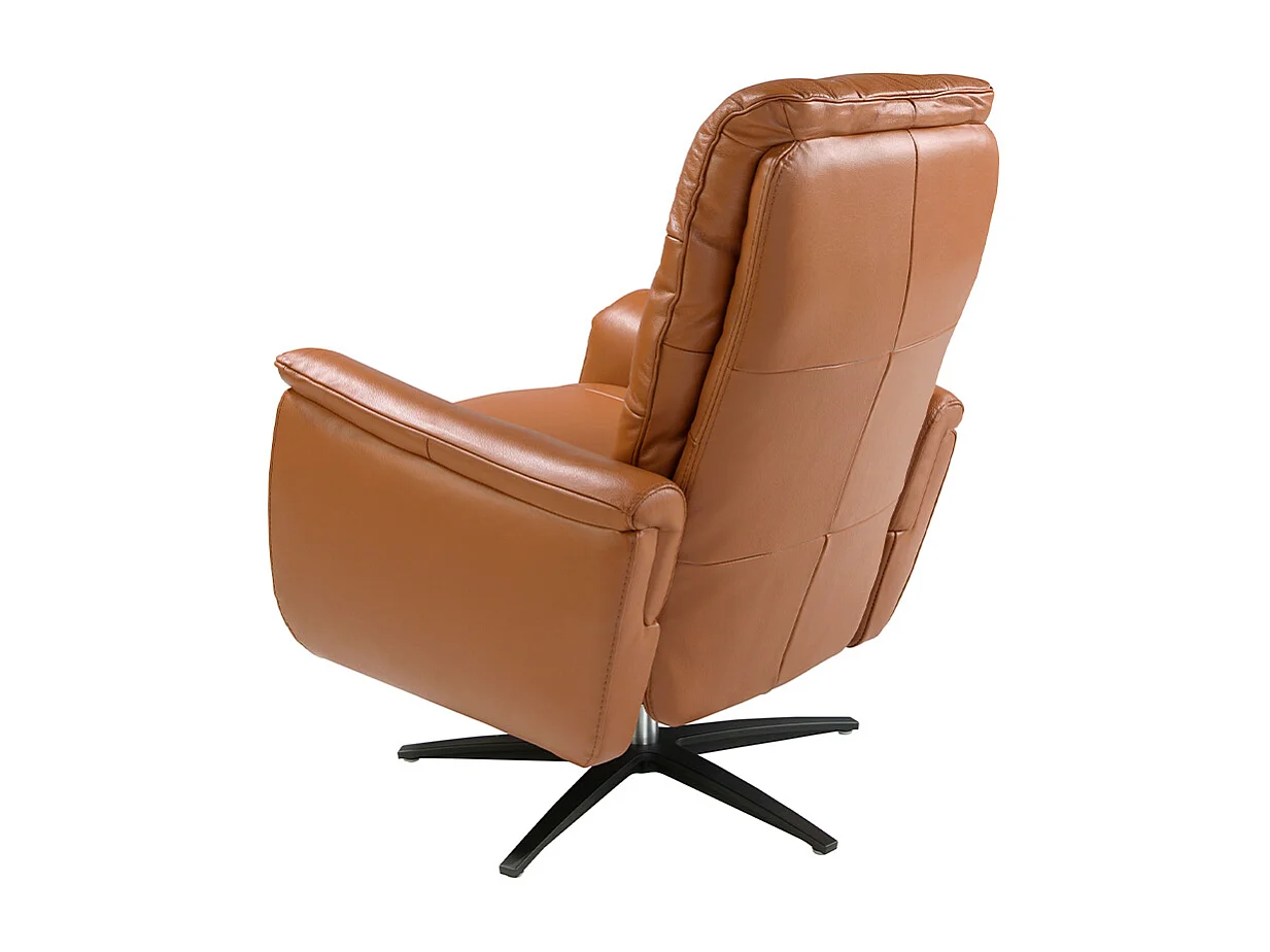 Poltrona girevole in pelle marrone   5117 ANGEL CERDA