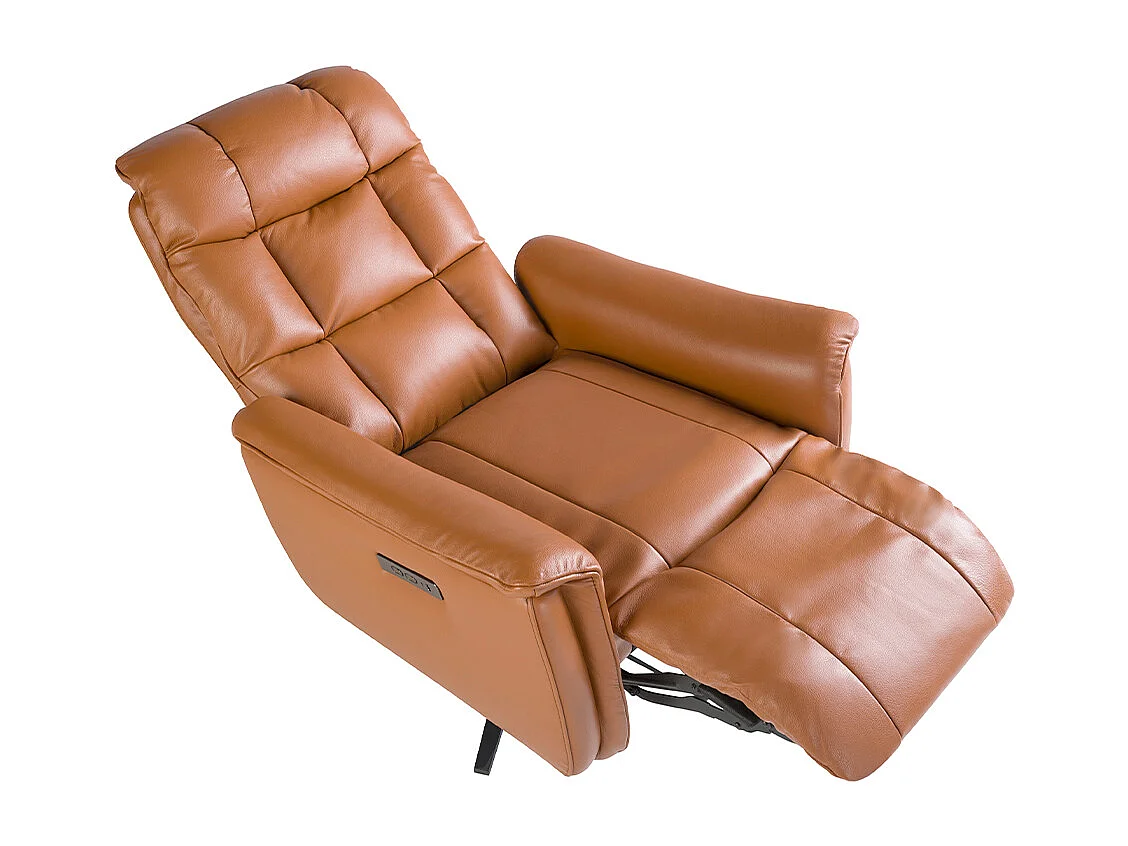 Fotel obrotowy z brązowej skóry