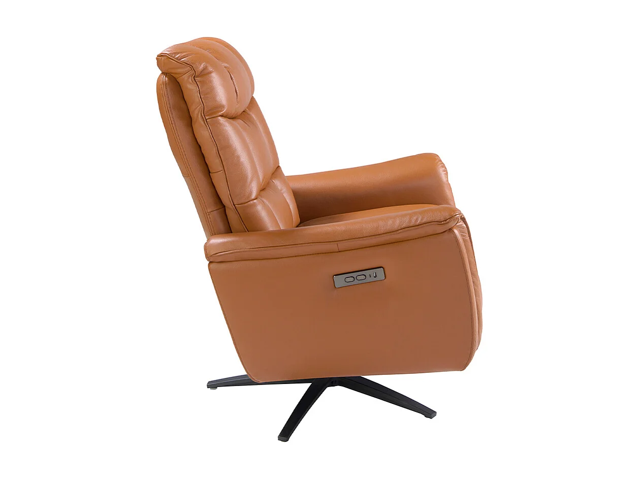 Fauteuil pivotant en cuir marron 5117 ANGEL CERDA