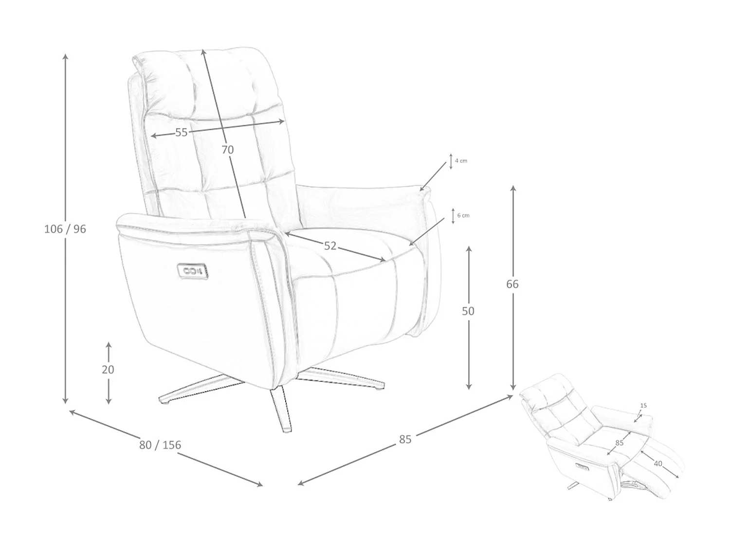 Fauteuil pivotant en cuir marron 5117 ANGEL CERDA