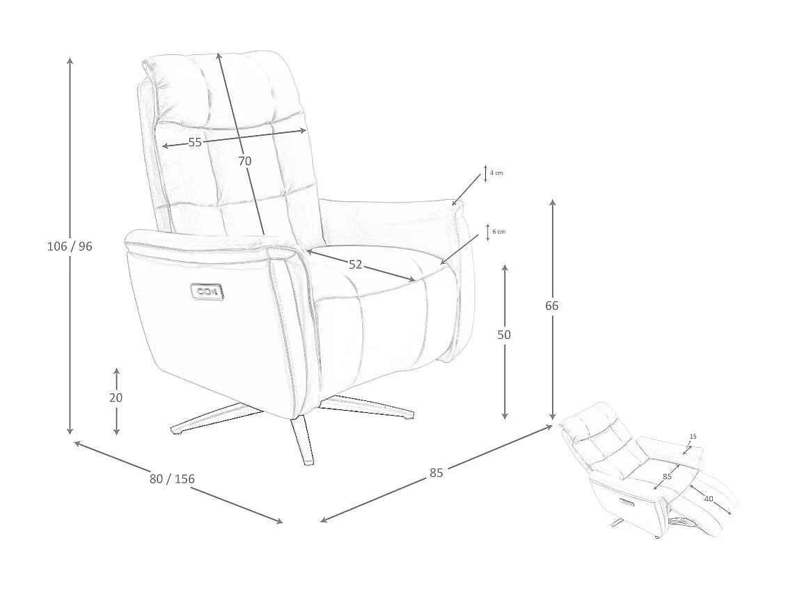 Fauteuil pivotant en cuir marron 5117 ANGEL CERDA
