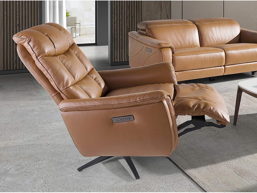 Bruine leren draaifauteuil 5117 ANGEL CERDA