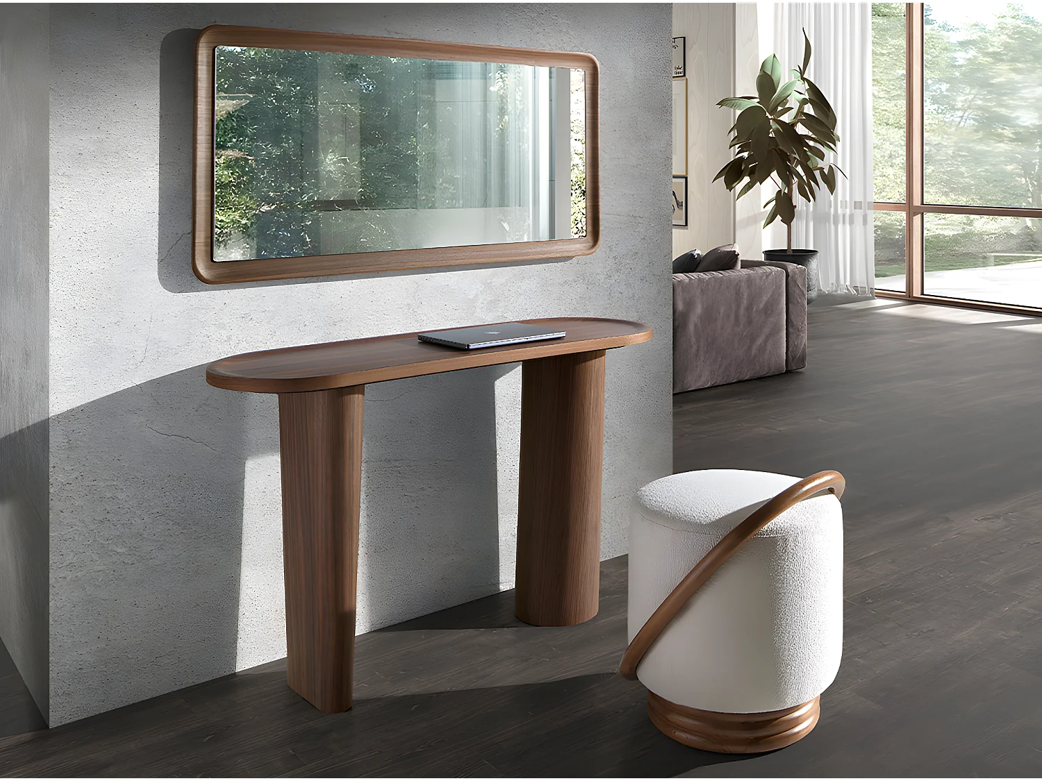 Miroir mural rectangulaire noyer 3248 ANGEL CERDA