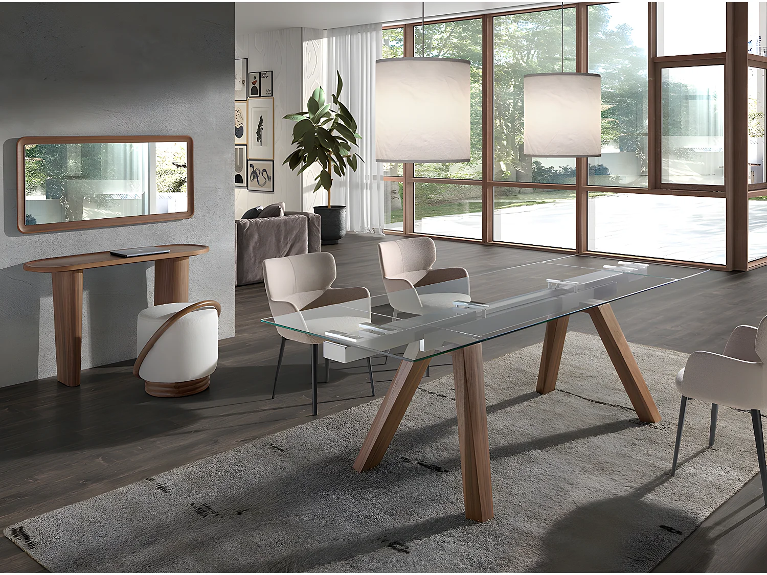 Miroir mural rectangulaire noyer 3248 ANGEL CERDA